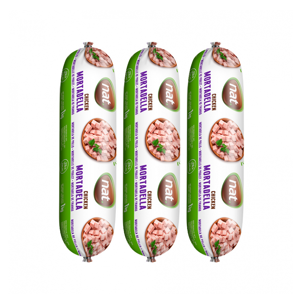 Mortadella de pollo Nat (3 x 1 kg / 2.2 lb)