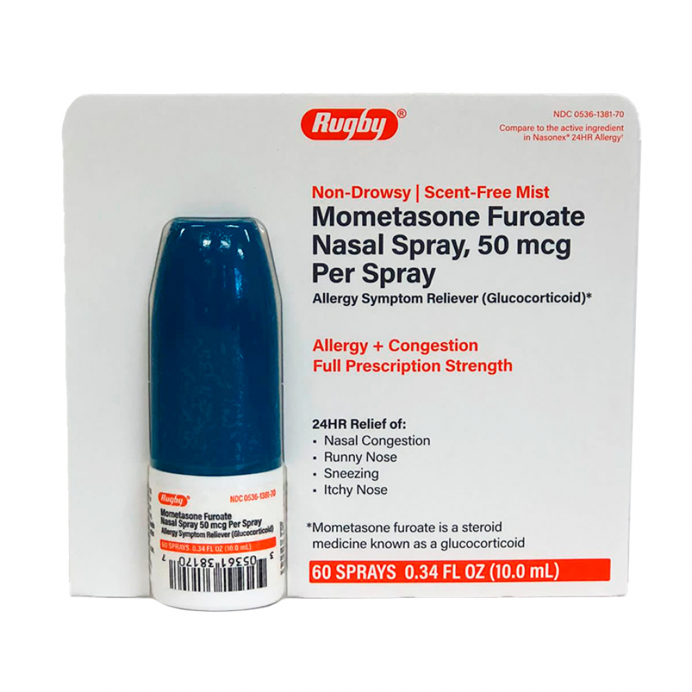 Mometasona Furoato Spray Nasal 50 mcg (10 ml / 0.34 fl. oz / 60 pulverizaciones)