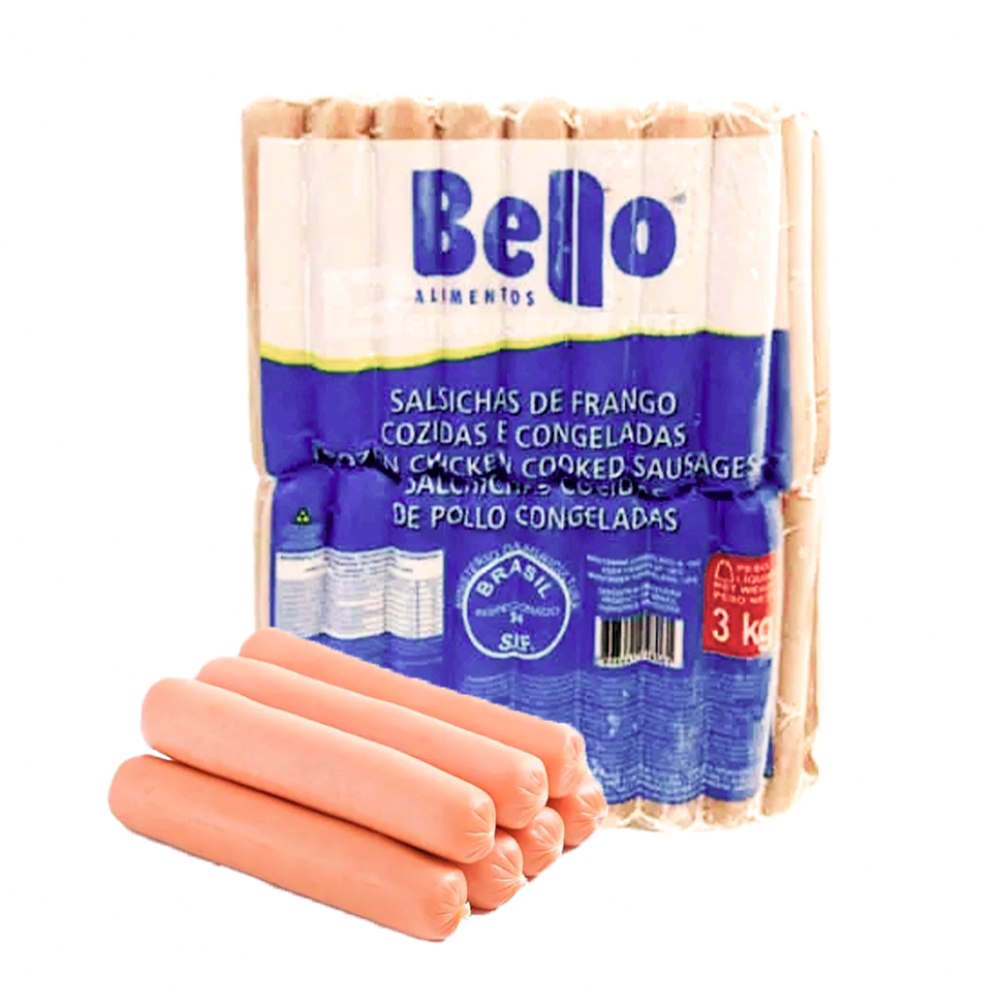 Salchichas cocidas de pollo Bello (3 kg / 6.6 lb)