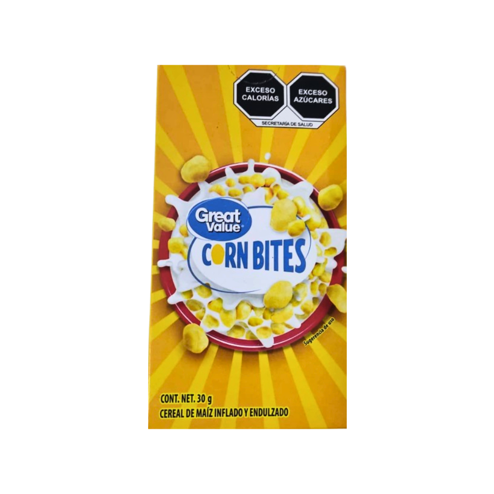 Cereal de maíz inflado y endulzado Corn Bites Great Value (30 g / 1 oz)