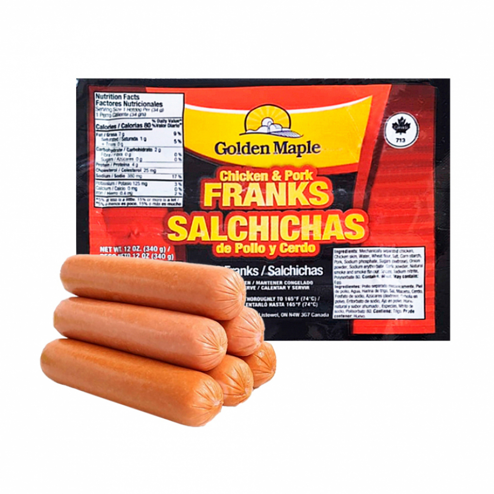 Salchichas de pollo y cerdo Golden Maple (340 g / 12 oz)