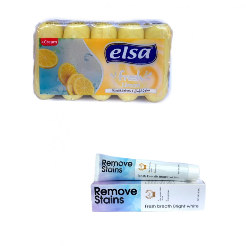 Jabón de tocador con aroma a limón Elsa + Pasta dental Maf