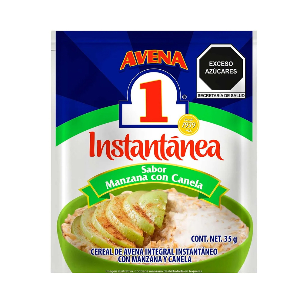 Cereal de avena integral instantánea con sabor a manzana y canela (35 g / 1.2 oz)