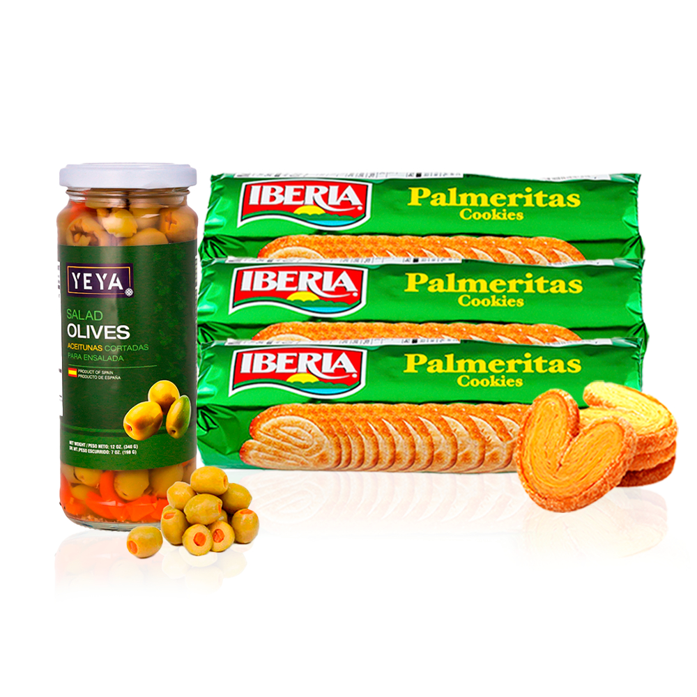 Combo para merendar: Aceitunas para ensaladas + Galletas palmeritas