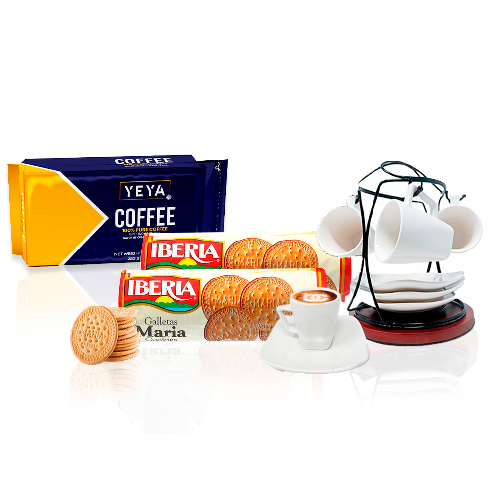 Para compartir con mamá: Juego de tazas + Café Yeya + Galletas María