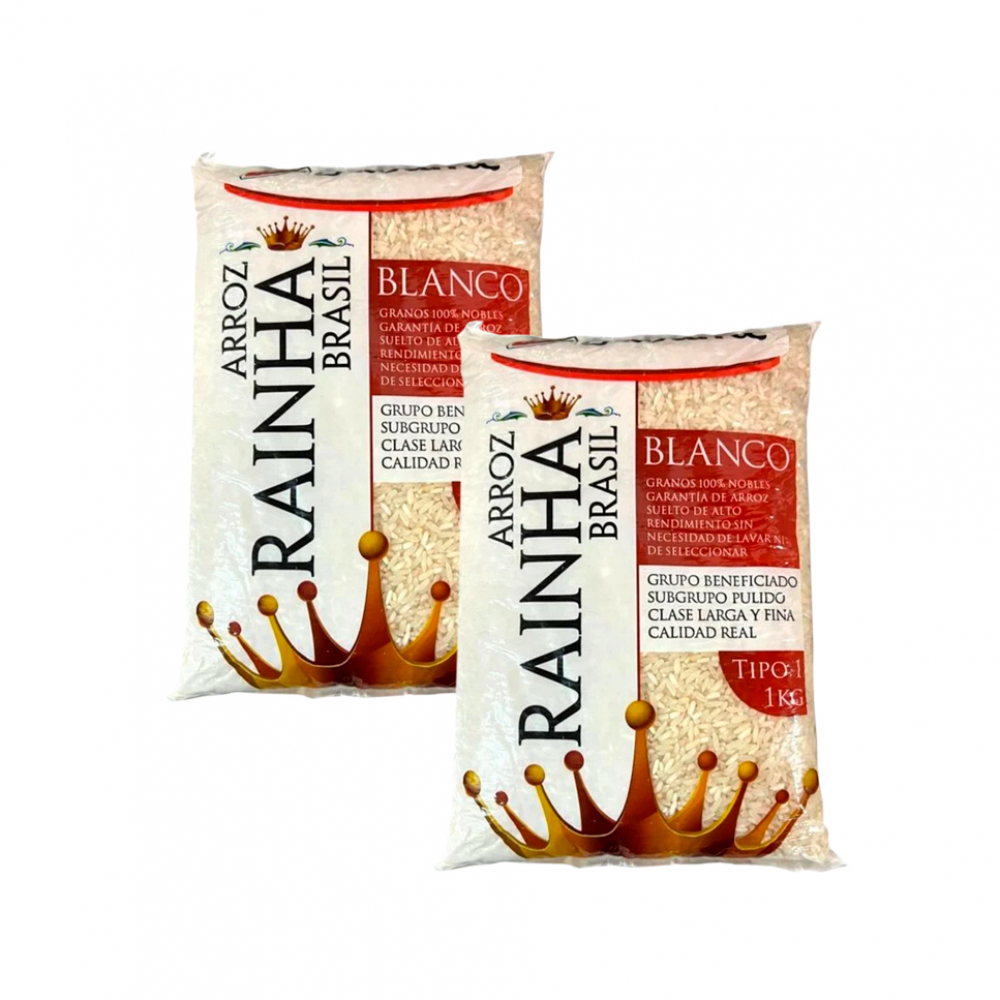 Arroz blanco tipo 1 Rainha (2 X 1 kg / 2.2 lb)