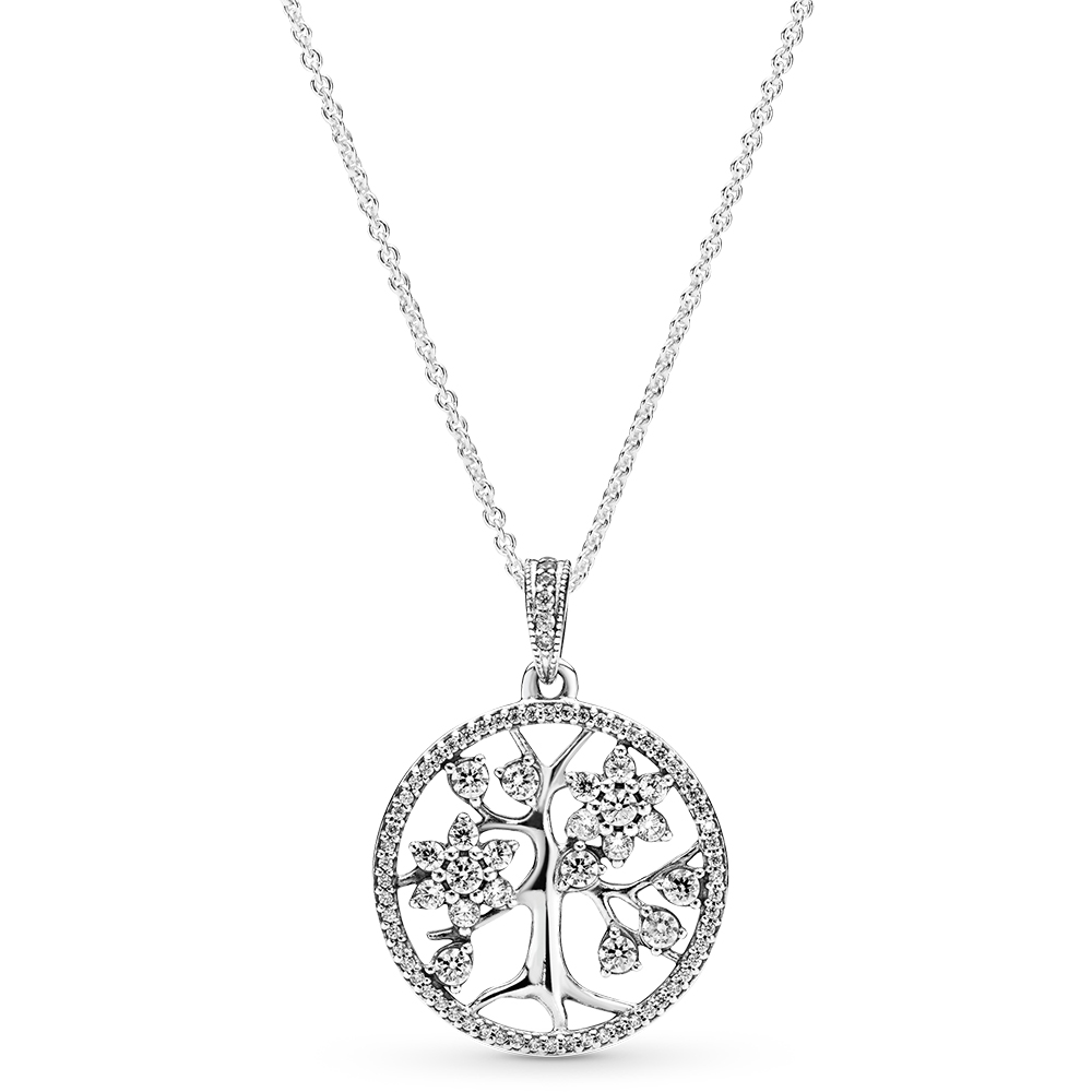 Collar Plata diseño estilo Pandora Árbol Familiar Grande