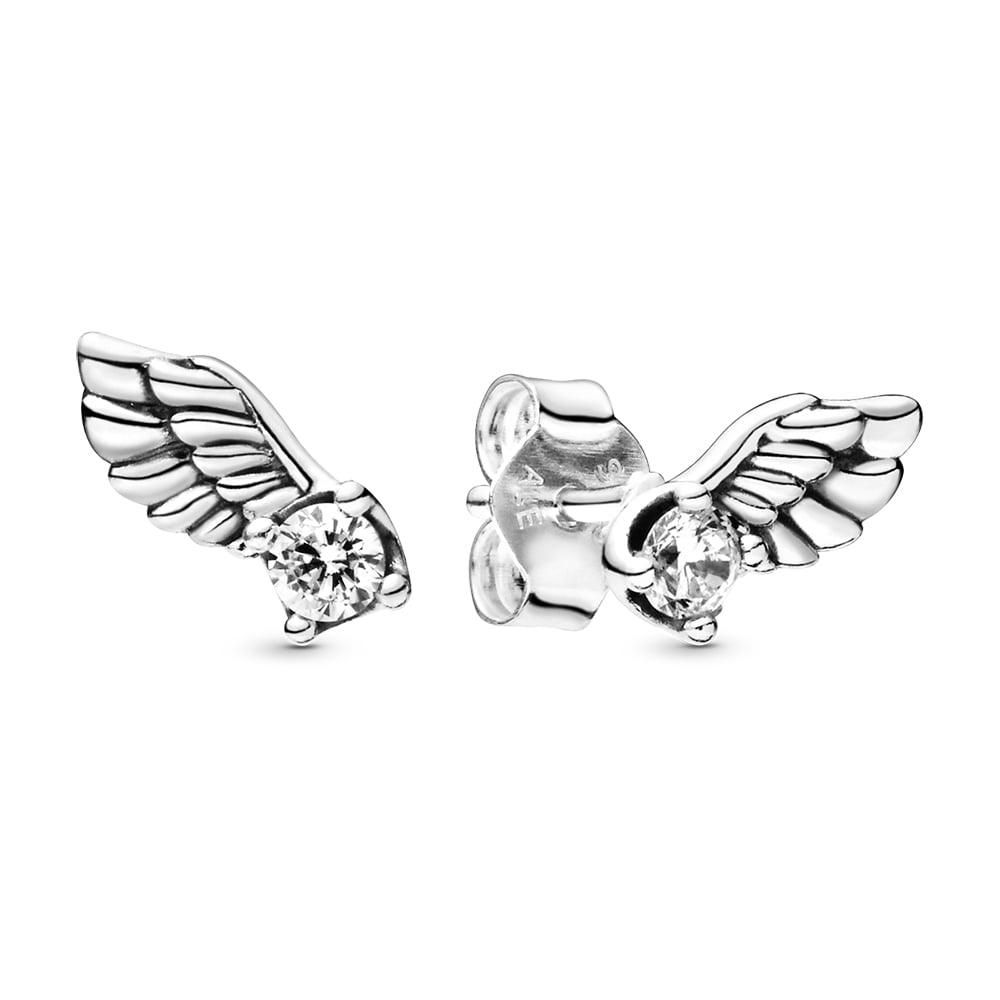 Pendientes estilo Pandora alas de ángel brillantes