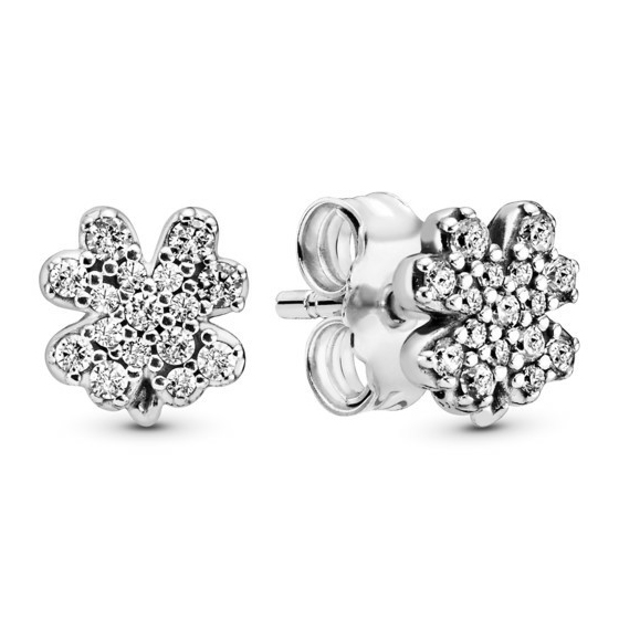 Pendientes diseño estilo Pandora Trébol Radiante