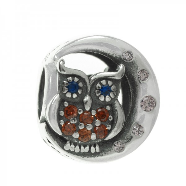 Charm estilo Pandora luna con búho