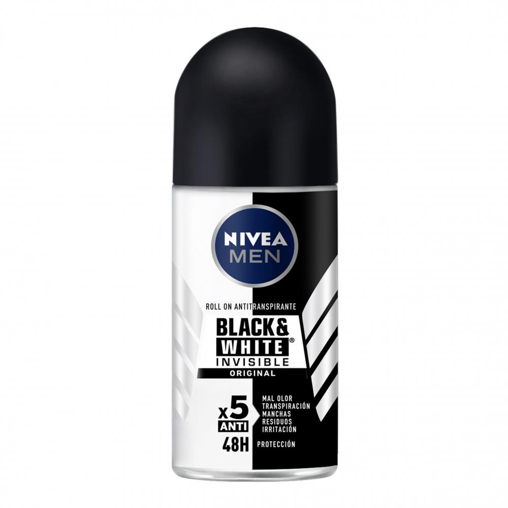 Desodorante antitranspirante Roll On Nivea Men blanco y negro original (50 ml / 1.69 oz)