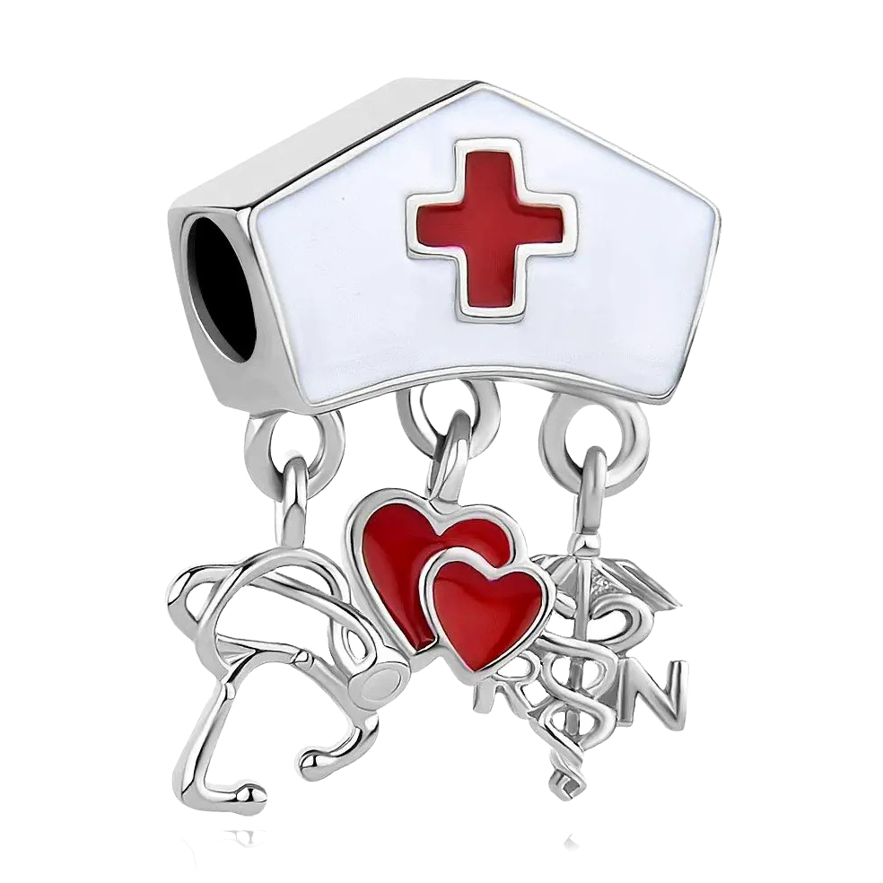 Charm diseño estilo Pandora Sombrero de Enfermera
