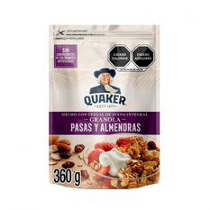 Cereal de avena integral granola pasas y almendras Quaker (360 g / 12.7 oz)
