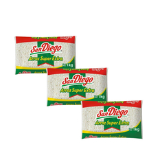 Arroz super extra San Diego (3 x 1 kg / 2.2 lb)