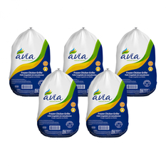 Pollo entero congelado sin menudos Avia (5 x 1.3 kg / 2.86 lb)