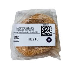 Hamburguesa de pescado merluza apanado (200 g / 7.05 oz)